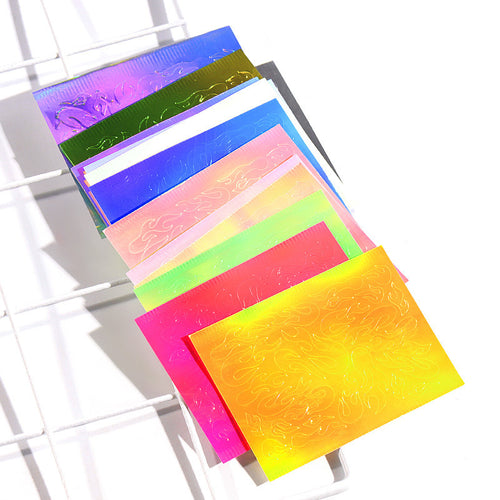 Chic Holographic Flame Nail Decals (16 Shades)